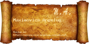 Maximovics Angelus névjegykártya